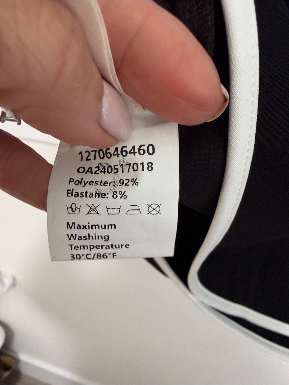 Commense Black Mini Dress with White Trim - Picture 4 of 4